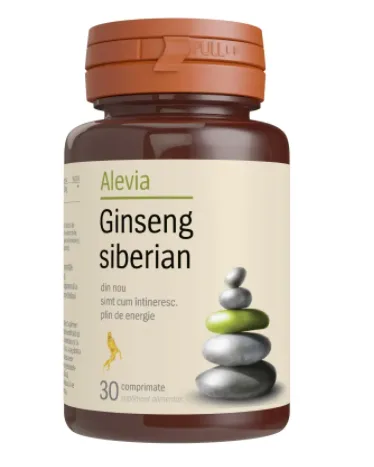 Ginseng Siberian 250mg, 30 comprimate, Alevia — preț și oferte
