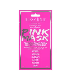 Masca de fata roz pentru stralucire peel-off Pink Mask, 12.5ml, Biovene
