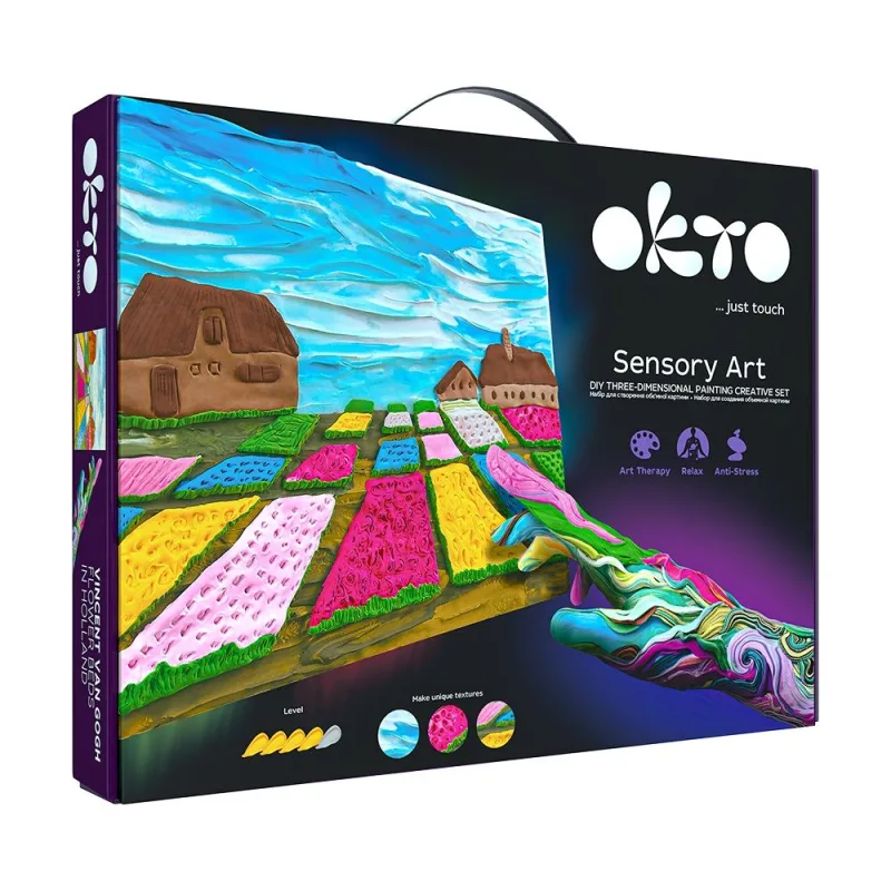 Set pictura 3D cu argila usoara Flowers, 30x40cm, Oktoclay — preț și oferte