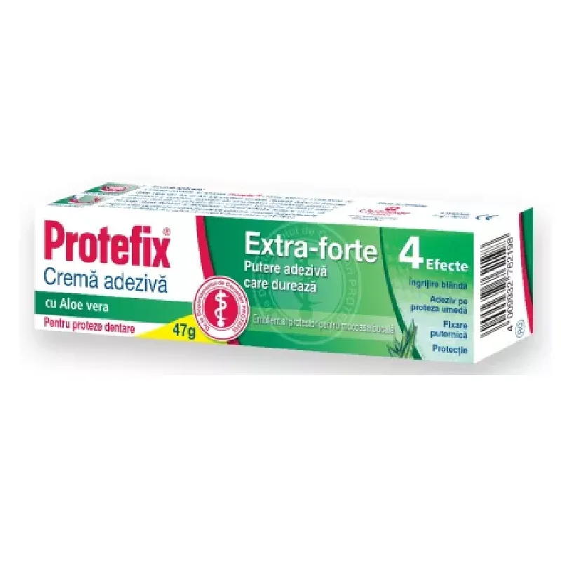 Crema adeziva pentru fixarea protezei dentara cu aloe vera Extra-Forte, 47 g, Protefix QUEISSER PHARMA — preț și oferte