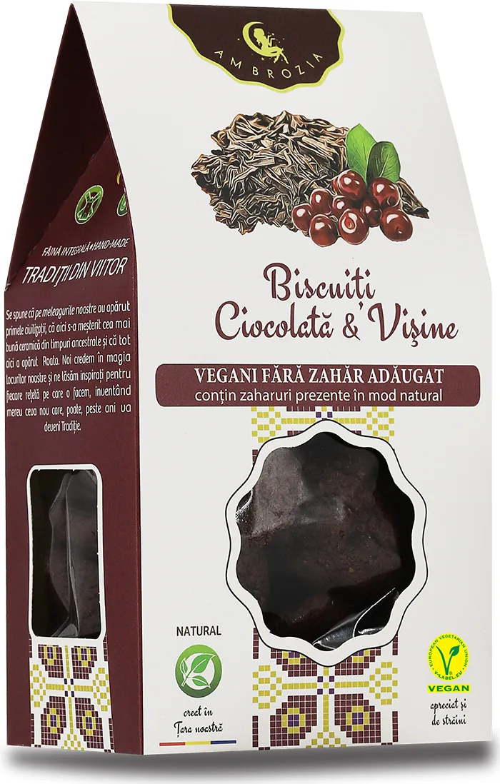 Biscuiti ciocolata si visine, 130g, Ambrozia — preț și oferte