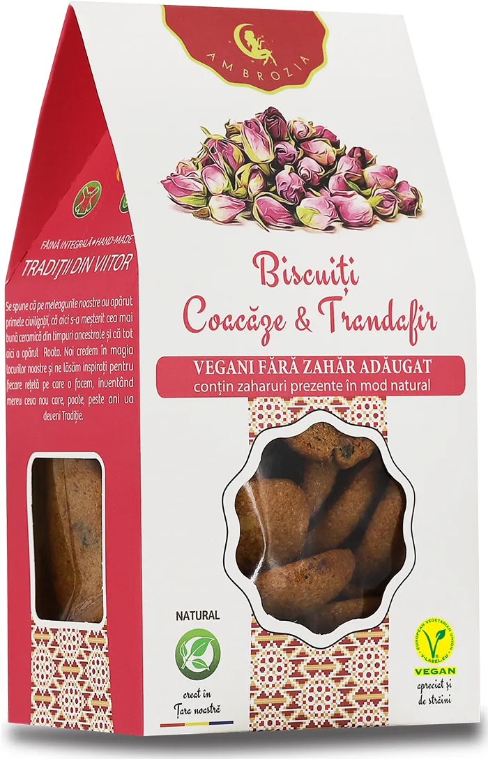 Biscuiti cu coacaze si trandafir, 130g, Ambrozia — preț și oferte