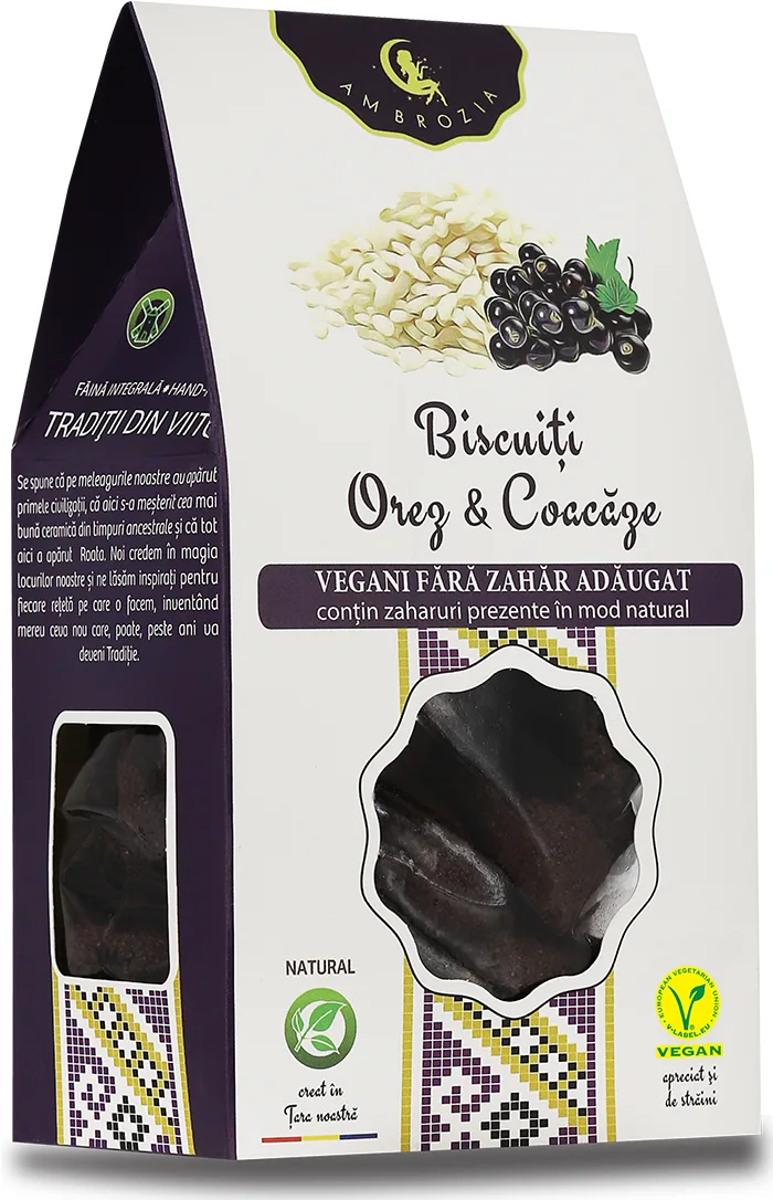 Biscuiti cu orez si coacaze, 130g, Ambrozia — preț și oferte