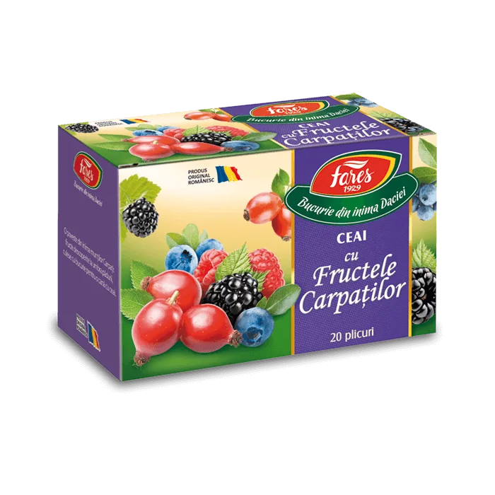 Ceai Fructele Carpatilor, 20 plicuri, Fares — preț și oferte