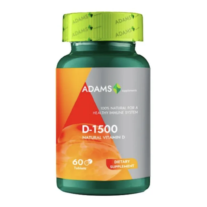 Vitamina D-1500, 60 tablete, Adams ADAMS VISION — preț și oferte