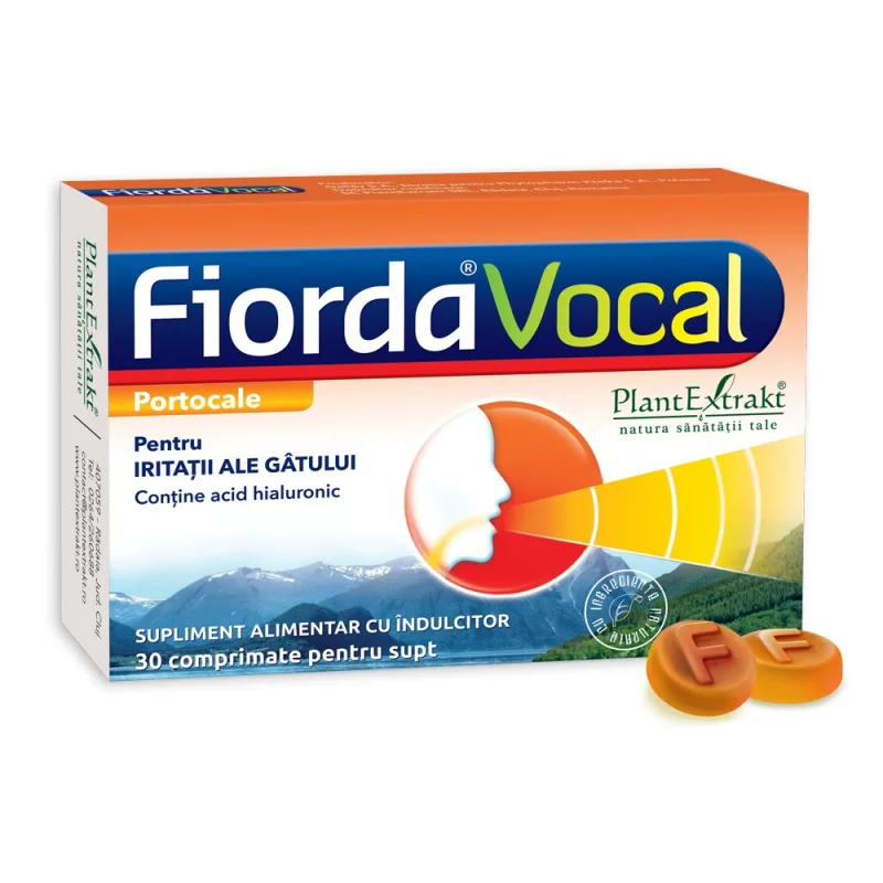 Fiorda Vocal cu aroma de portocale, 30 comprimate, PlantExtrakt — preț și oferte