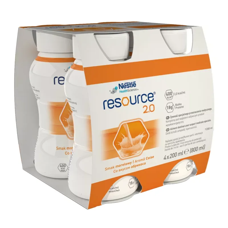 Resource 2.0 fara gluten cu aroma de caise, 4*200 ml, Nestle — preț și oferte