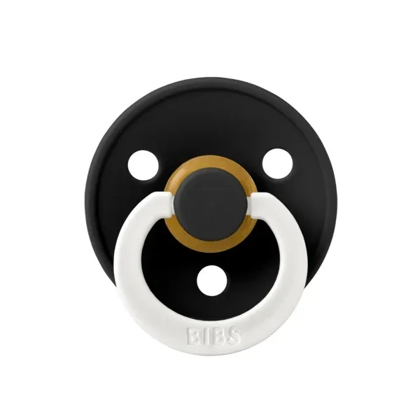 Suzeta fosforescenta din latex cu tetina rotunda pentru +0 luni Colour Glow Black, 1 bucata, Bibs — preț și oferte