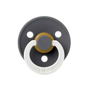 Suzeta fosforescenta din latex cu tetina rotunda pentru +0 luni Colour Glow Iron, 1 bucata, Bibs
