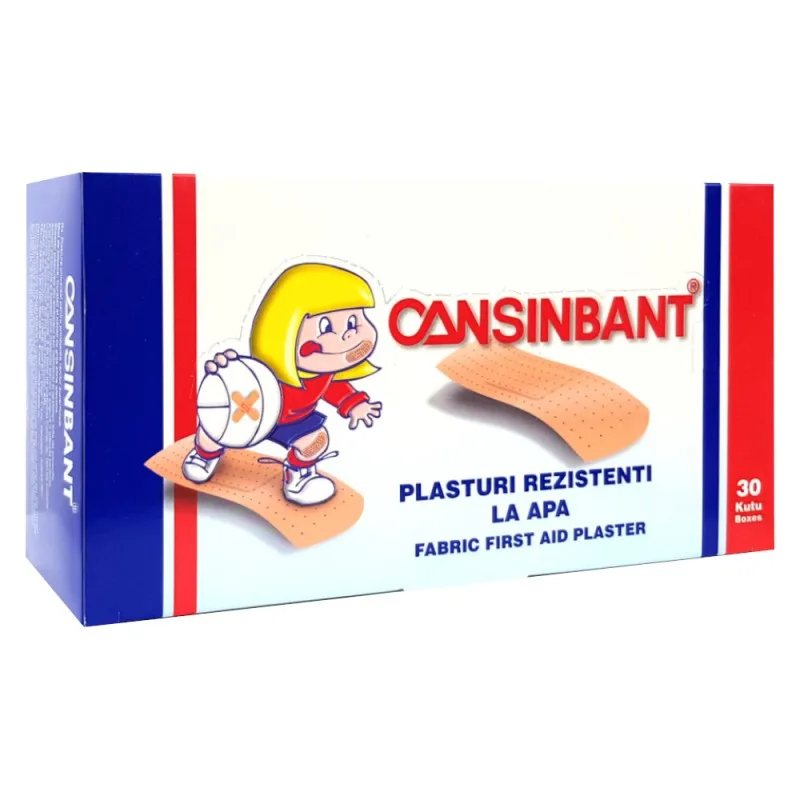 Plasturi rezistenti la apa cu rivanol, 30x10 plasturi, Cansin — preț și oferte