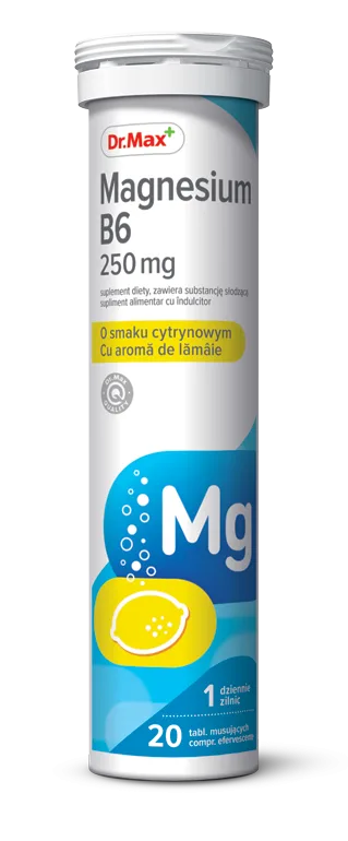 Dr. Max Magnesium B6 250mg, 20 comprimate efervescente — preț și oferte