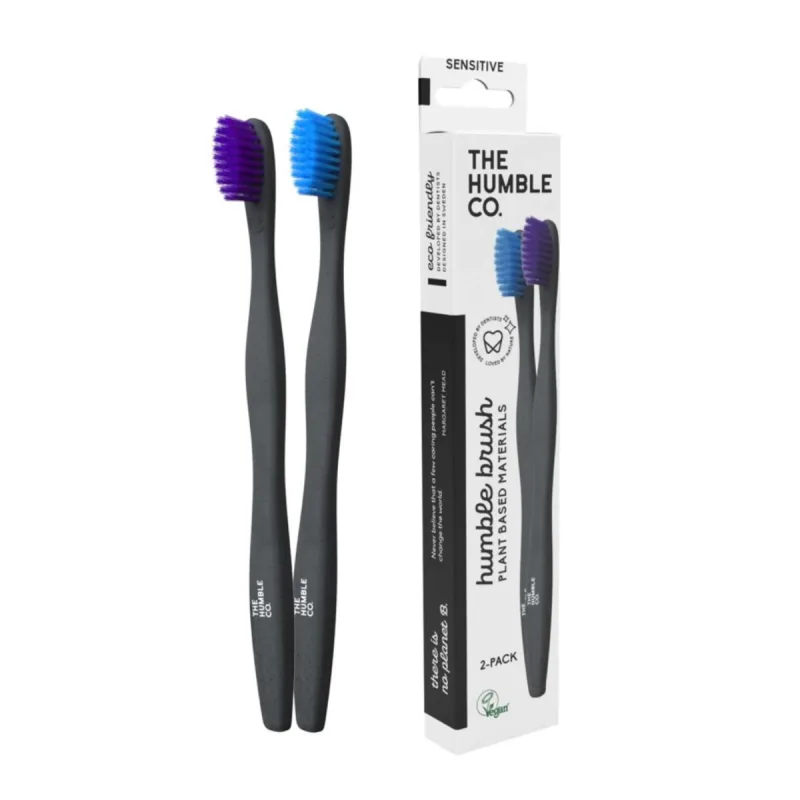 Periuta de dinti vegana Soft Blue/Purple, 2 bucati, Humble — preț și oferte