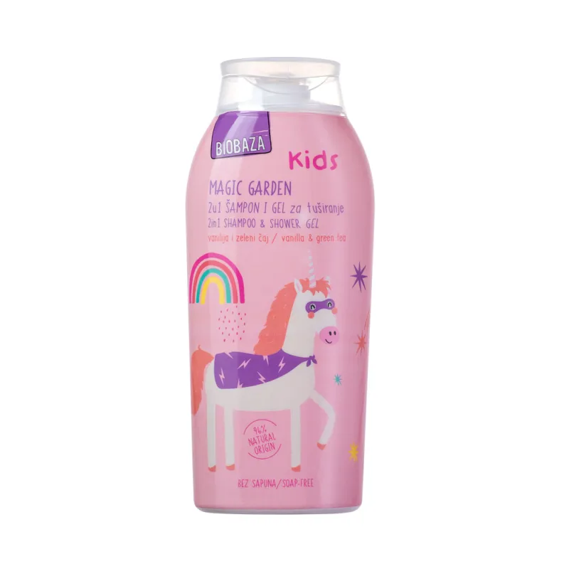 Sampon & gel de dus natural pentru copii Magic Garden, 250ml, Biobaza — preț și oferte
