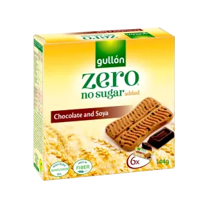Snack de soia si ciocolata fara zahar, 144g, Gullon