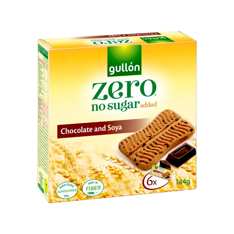 Snack de soia si ciocolata fara zahar, 144g, Gullon — preț și oferte