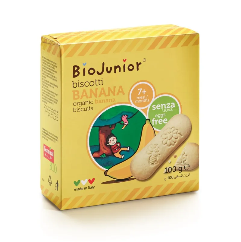Biscuiti bio cu banane fara ou 7 luni+, 100g, Germinal — preț și oferte