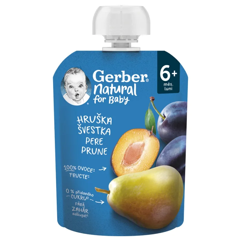 Piure din pere si prune +6 luni, 90g, Gerber — preț și oferte