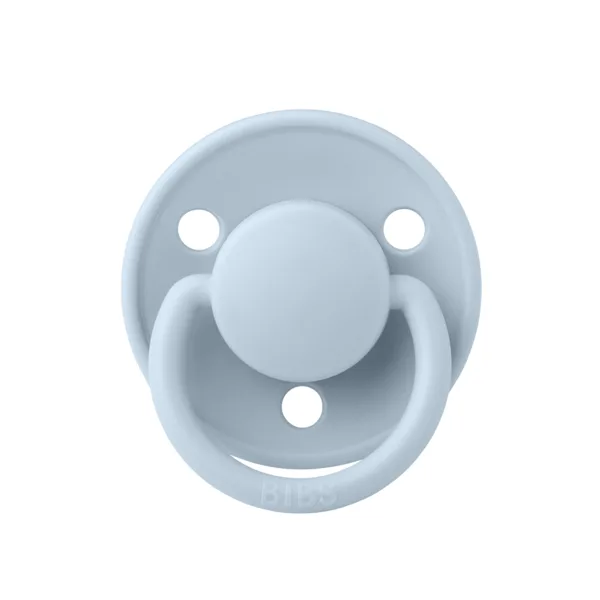 Suzeta din silicon cu tetina rotunda marime universala (0-3 ani) De Lux Baby Blue Bibs — preț și oferte