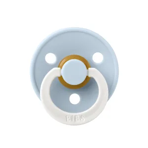 Suzeta fosforescenta din latex cu tetina rotunda pentru +0 luni Colour Glow Baby Blue, 1 bucata, Bibs