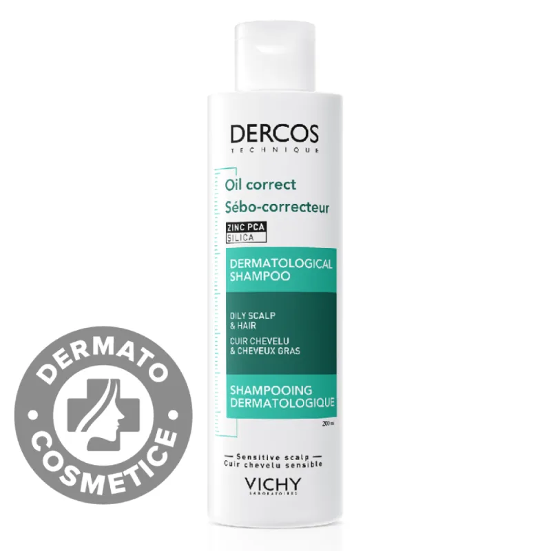Sampon pentru par gras Oil Correct Dercos, 200ml, Vichy — preț și oferte