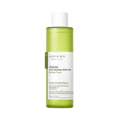 Toner cu centella asiatica arbore de ceai AHA si PHA, 200ml, Mary and May — preț și oferte