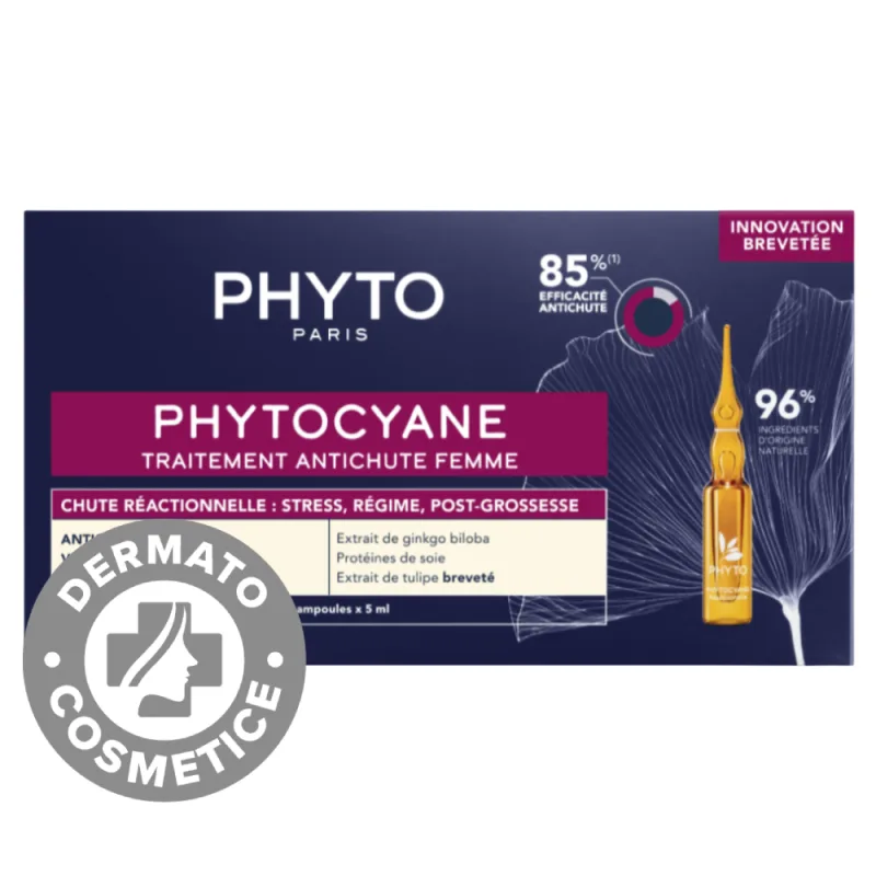 Tratament pentru caderea ocazionala a parului la femei Phytocyane, 12 x 5ml, Phyto — preț și oferte