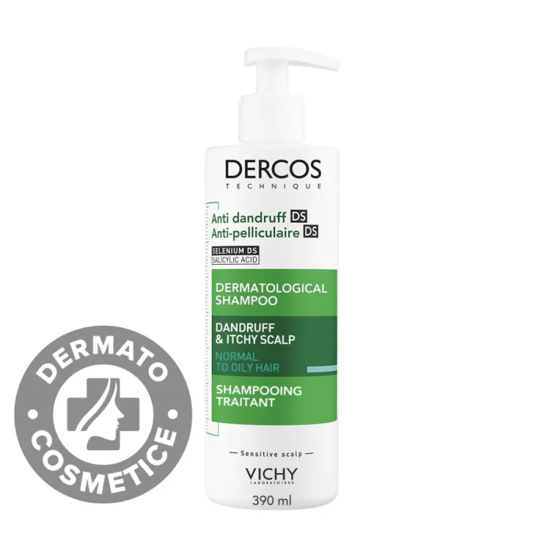 Sampon tratament anti-matreata grasa Dercos, 390ml, Vichy — preț și oferte