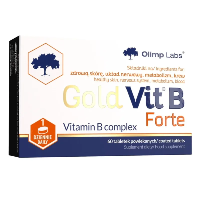 Complex vitamina B12 B6 B1 acid folic Forte Gold Vit B, 60 tablete, Olimp Labs — preț și oferte