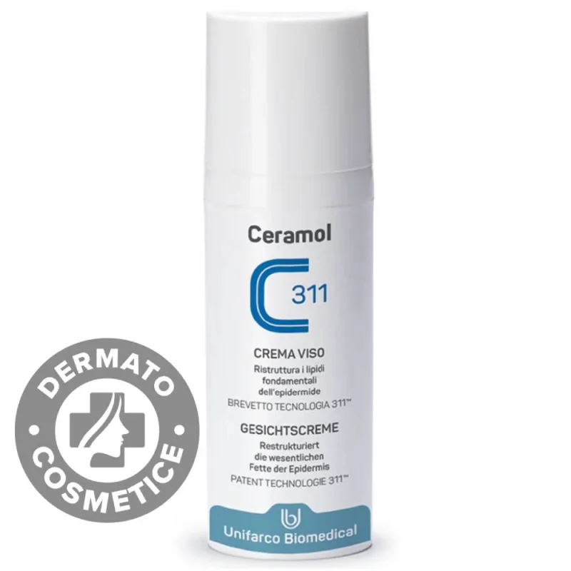 Crema de fata hidratanta pentru ten sensibil si reactiv 311, 50ml, Ceramol — preț și oferte