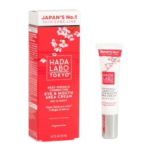 Crema de corectare a ridurilor adanci din jurul ochilor si a gurii de zi si de noapte cu Super Acid Hyaluronic, 15ml, Hada Labo