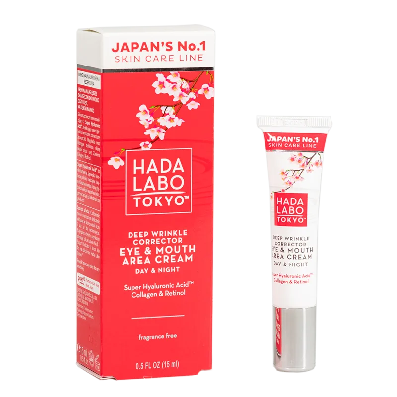 Crema de corectare a ridurilor adanci din jurul ochilor si a gurii de zi si de noapte cu Super Acid Hyaluronic, 15ml, Hada Labo — preț și oferte