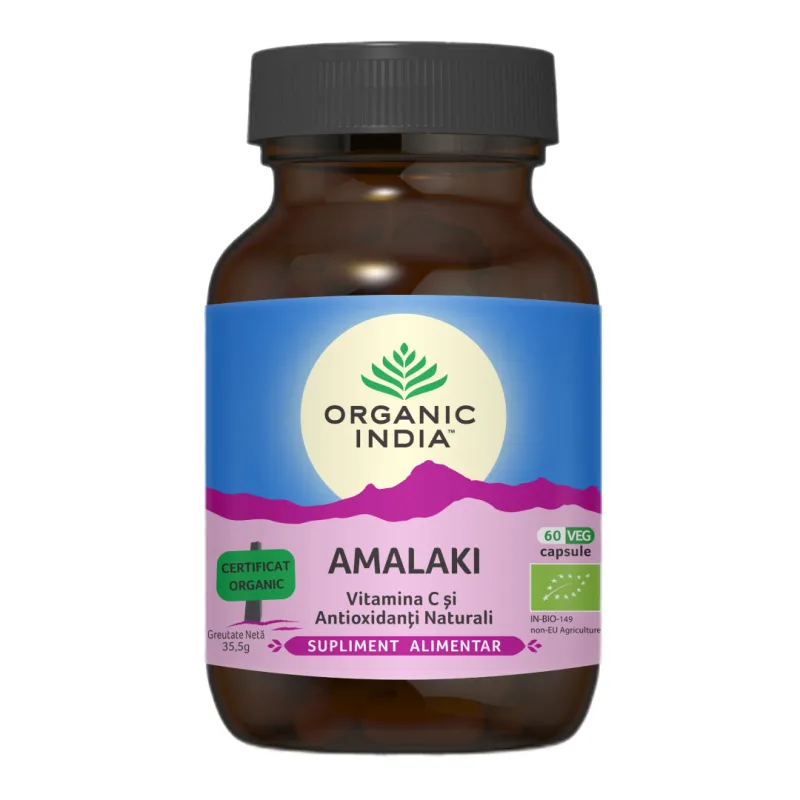 Amalaki Vitamina C si Antioxidanti Naturali, Bio, 60 capsule, Organic India — preț și oferte