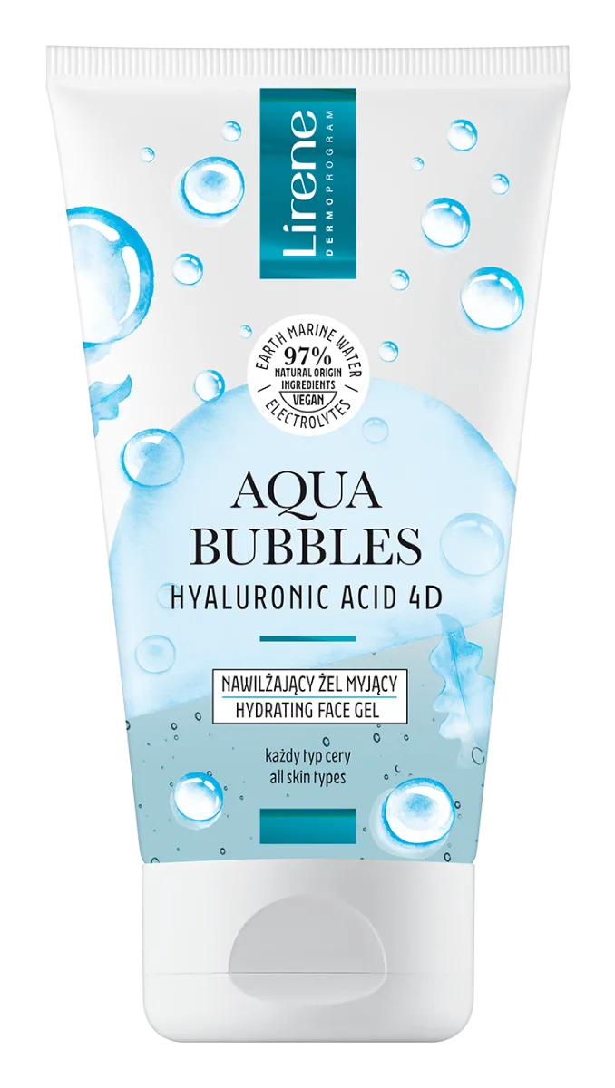 Gel pentru curatare faciala cu acid hialuronic Aqua Bubbles, 150ml, Lirene — preț și oferte