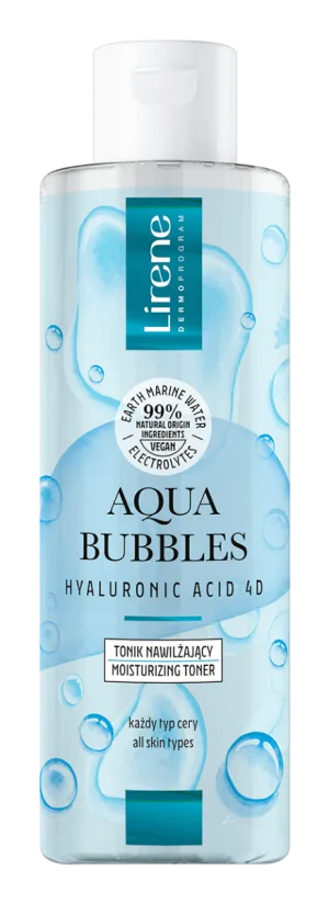 Toner revigorant cu acid hialuronic Aqua Bubbles, 200ml, Lirene
