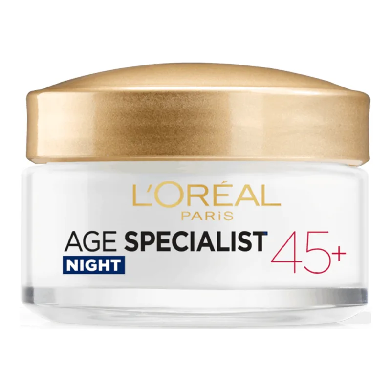 Crema antirid de noapte cu efect de lifting Age Specialist 45+, 50 ml, LOreal L'OREAL PARIS — preț și oferte