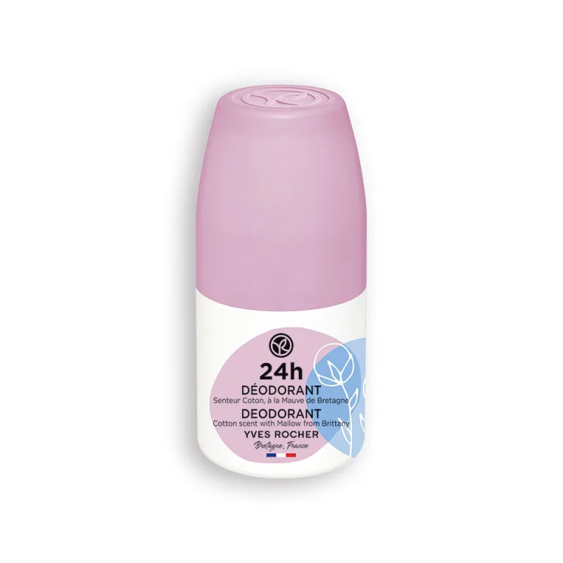 Deodorant roll-on 24h cu parfum de bumbac imbogatit cu nalba din Bretania, 50ml, Yves Rocher — preț și oferte