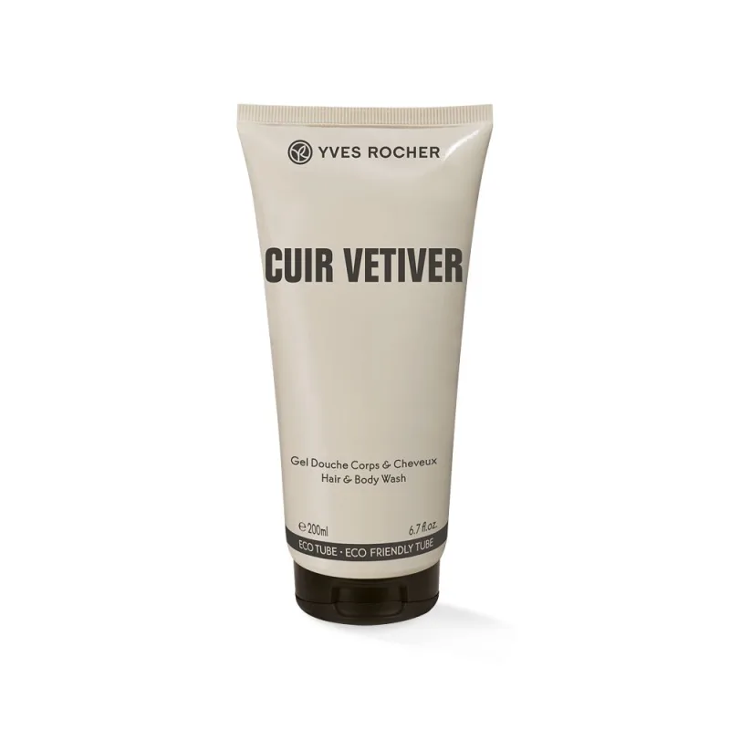 Gel de dus pentru corp si par Cuir Vetiver, 200ml, Yves Rocher — preț și oferte