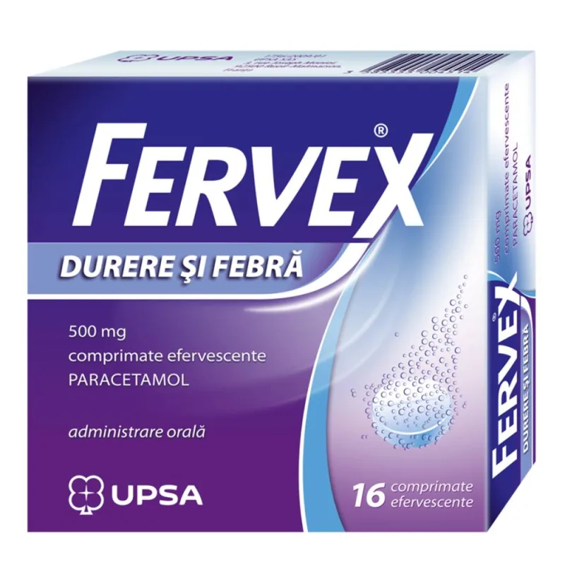 Fervex durere si febra 500mg, 16 comprimate, Upsa — preț și oferte