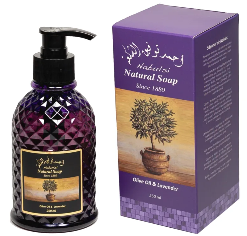 Sapun lichid cu ulei de masline si ulei de lavanda, 250ml, Nabulsi — preț și oferte