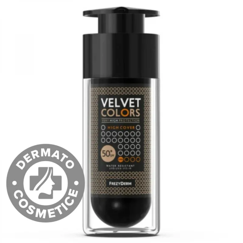 Fond de ten cu SPF 50+ Color Velvet High Cover, 30ml, Frezyderm — preț și oferte