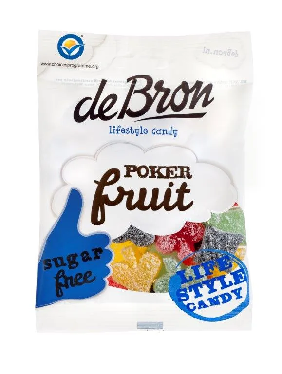 Jeleuri gumate cu aroma de fructe fara zahar si fara gluten Pokerfruit, 90g, Debron — preț și oferte