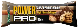 Baton energizant cu biscuiti si bucati de ciocolata Power Pro, 80g, Nature Tech