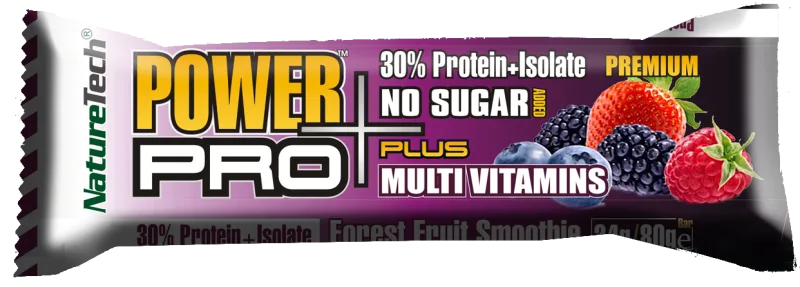 Baton energizant cu aroma de fructe de padure Power Pro Plus, 80g, Nature Tech — preț și oferte