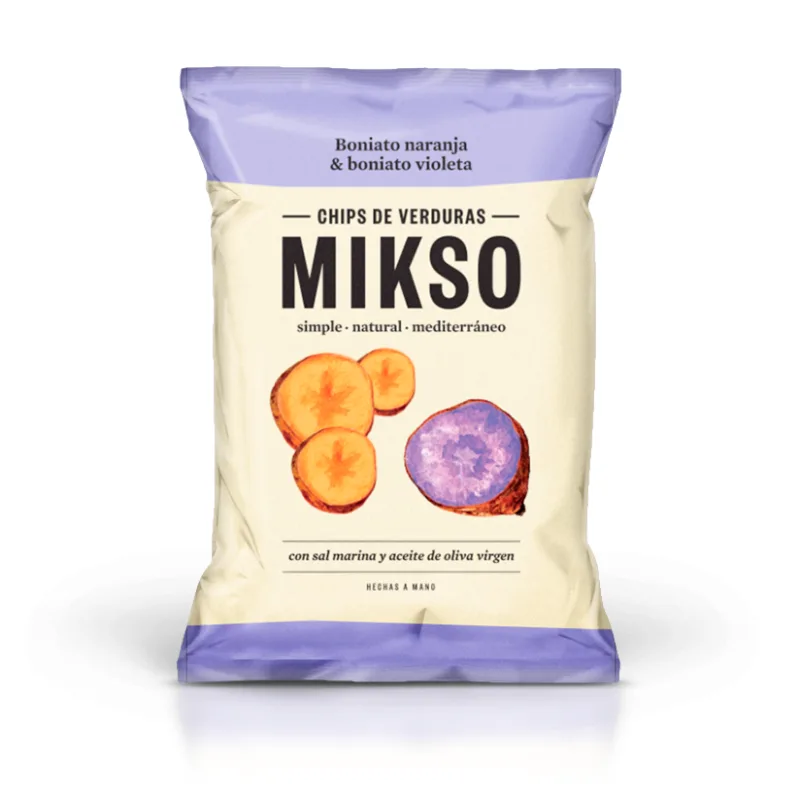 Chipsuri din cartofi dulci portocalii & violet, 85g, Mikso — preț și oferte