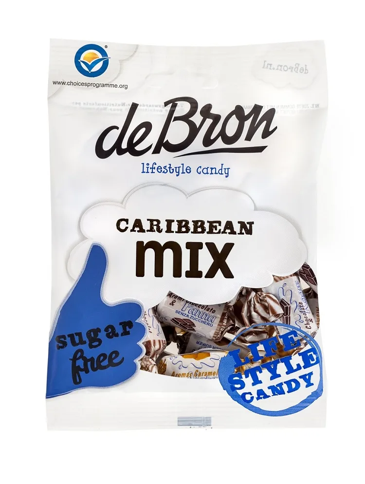 Caramele cu aroma de cafea sau caramel fara zahar si gara gluten Caribbean Mix, 90g, Debron — preț și oferte