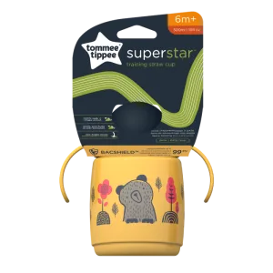 Cana cu pai si protectie Bacshield™ pentru +6 luni Galben, 300ml, Tommee Tippee