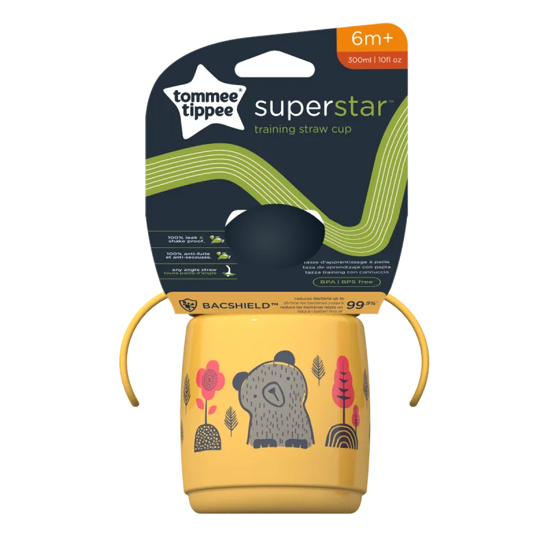 Cana cu pai si protectie Bacshield™ pentru +6 luni Galben, 300ml, Tommee Tippee — preț și oferte