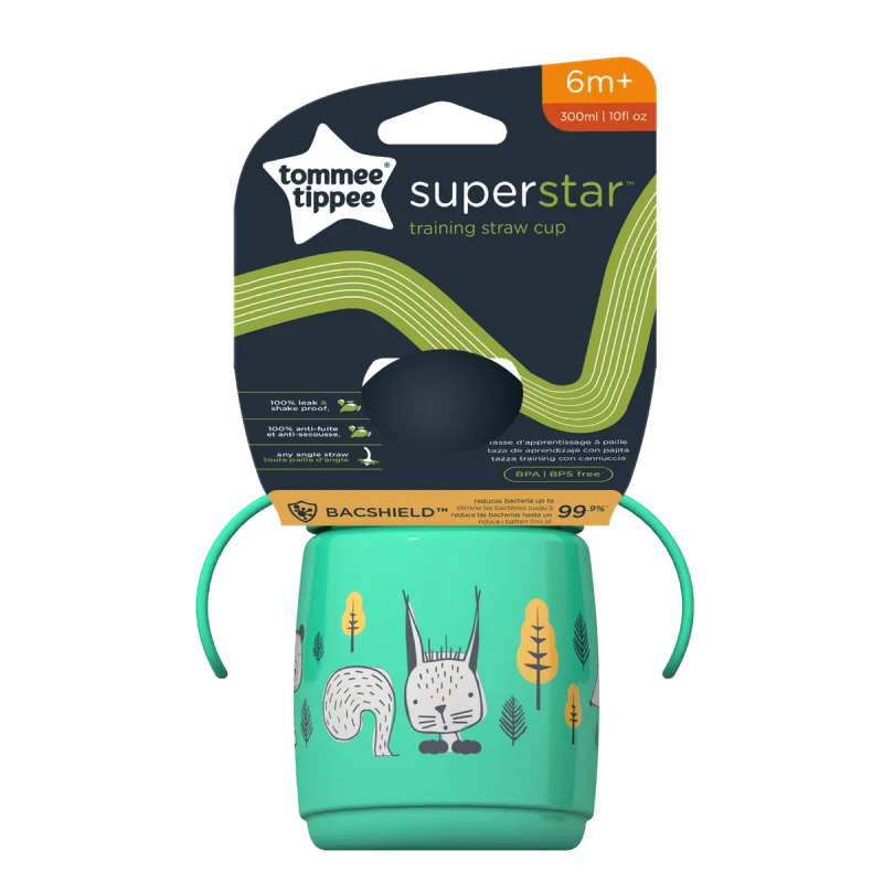 Cana cu pai si protectie Bacshield™ pentru +6 luni Verde, 300ml, Tommee Tippee — preț și oferte