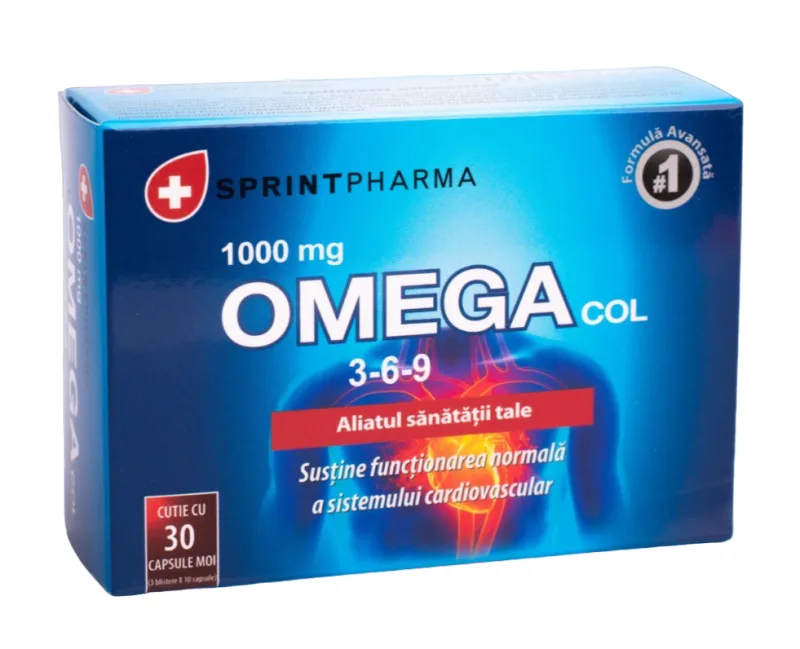 Supliment alimentar pentru reglarea colesterolului Omega col 3-6-9, 30 capsule, Sprint Pharma — preț și oferte