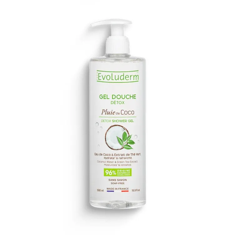 Gel de dus detoxifiant Pluie de Coco, 500ml, Evoluderm — preț și oferte